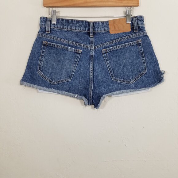 Zara Button Fly Jean Shorts Blue Size 6 - Picture 4 of 4